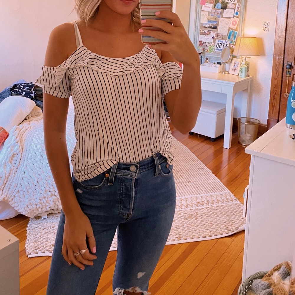 AE Soft & Sexy Cold Shoulder Top